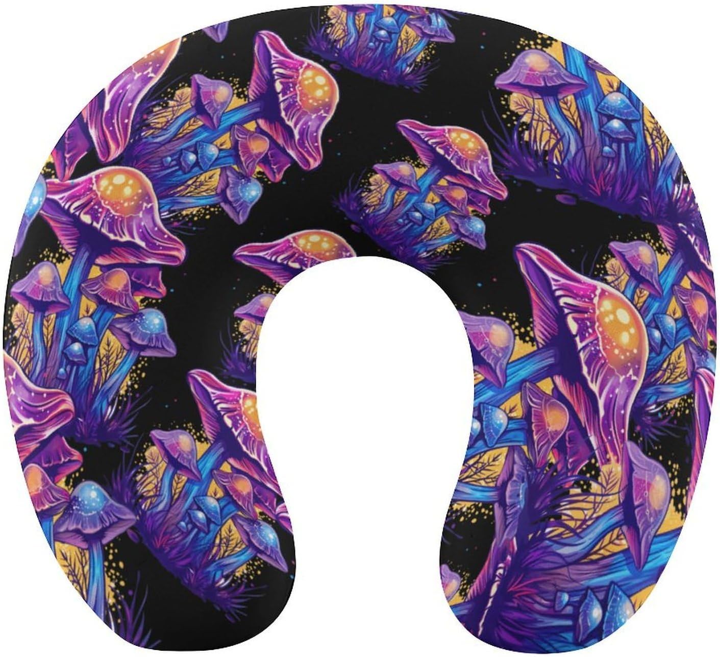 Magic Mushrooms Travel Pillow U Shape Neck Pillow Washable Pillowcase for Sleeping Chair