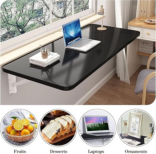 Miniatura 28 de Mesa plegable y versátil para montaje en pared, ahorra espacio, para cocinas, lavanderías, bares en casa y establecimientos gastronómicos, blanco