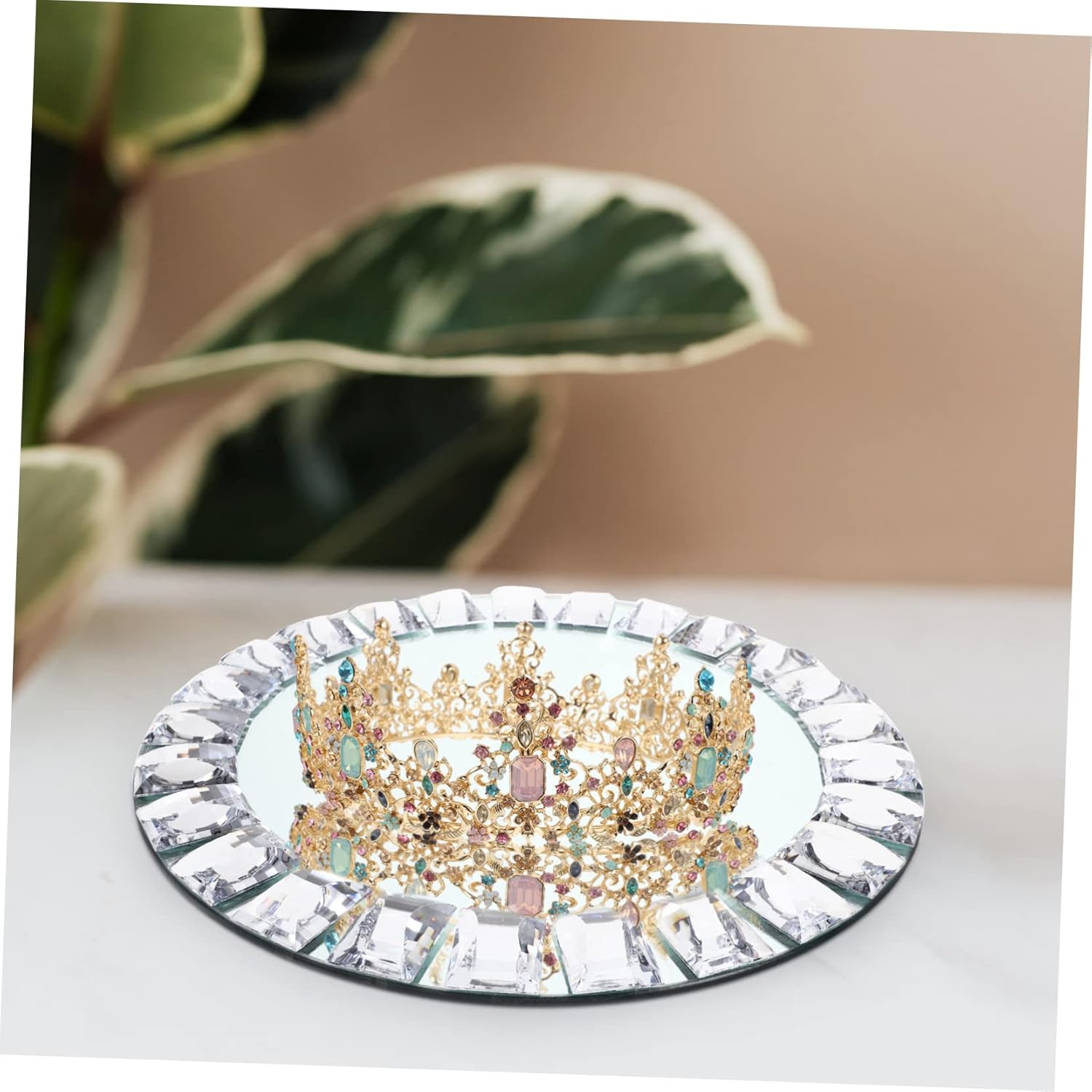 Cabilock Jewelry Storage Plate Elegant Jewelry Display Tray for Bedroom Holder Dish Lipstick Organizer for Vanity Home Decor Decorative Functional Storage