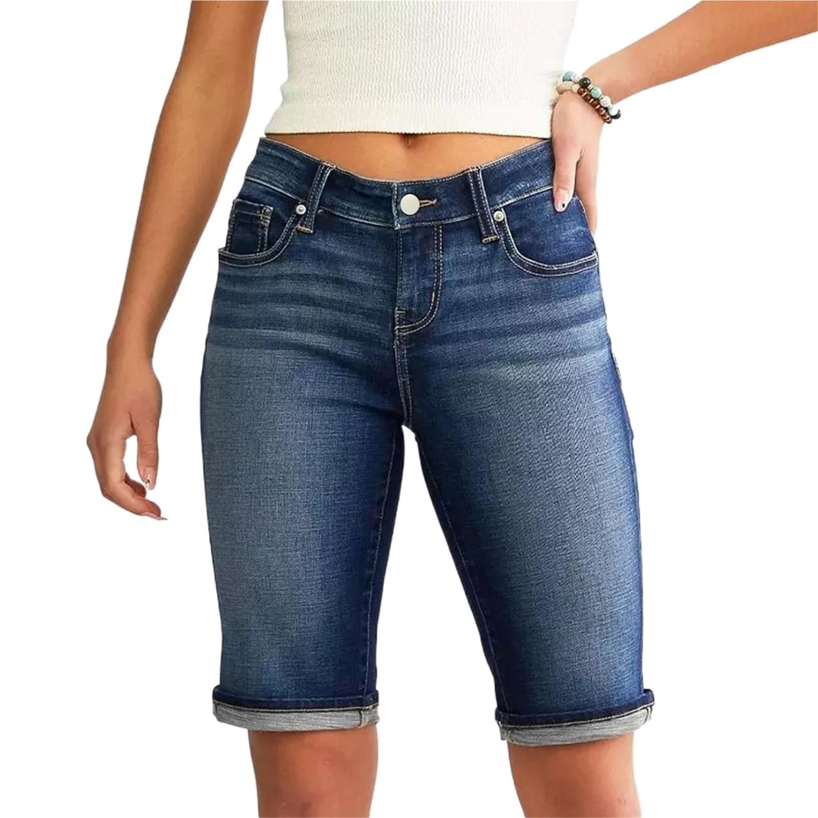 Short en jean pour femme extensible qui galbe la silhouette sans serrer