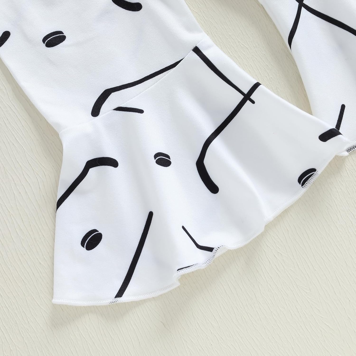 Baby Girl Fall Clothes Puck Cute Bodysuit Hockey Flare Pants Headband 3Pcs Bell Bottoms Set Newborn Going Home Outfit - Image 7