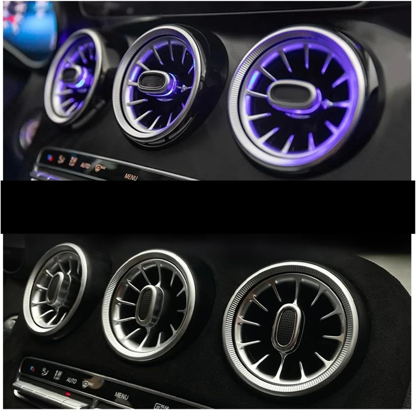 Fit For Benz W205 15-21 C-Class GLC X253 15-22 Nozzle Air Conditioning Ambient Lights Car Retrofit kit App Control(W205 15-21 front5pcs)