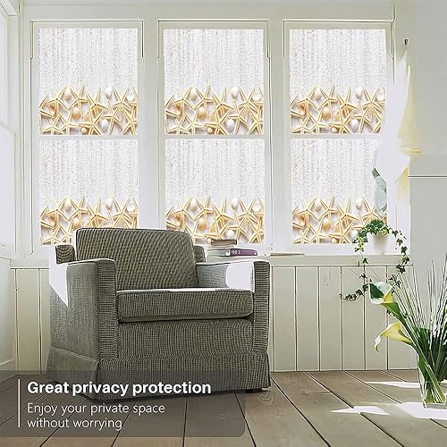 Vista 23 de Tropic - Película 3D para ventana, palmeras tropicales oceánicas en isla soleada, imagen panorámica, para puerta de cristal, baño, sala de estar