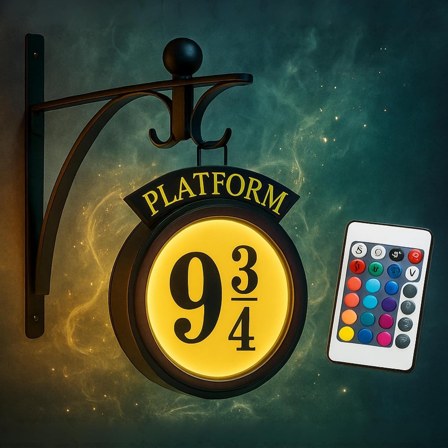Vintage Hanging 9 3/4 Night Light, Platform 9 3/4 Sign Wall Light, Home Decor 9 ¾ Sign Lights Led Lamp Decoration, Halloween Christmas Gift for Movie Lovers and Fans