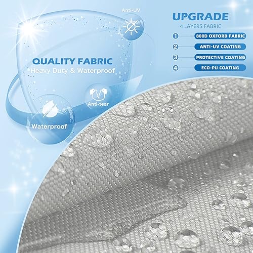 Miniatura 2 de HAHASOLE Funda para barco Jon de 16 pies, resistente al agua, cubierta de amarre de poliuretano 800D, de grado marino, resistente a los rayos UV,