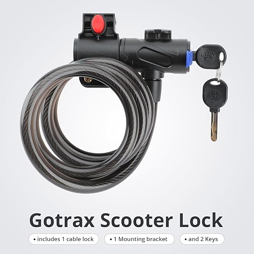 Miniatura 2 de Gotrax LockGuard - Cerraduras para scooter, cable de bloqueo de bicicleta de 4 pies, cerradura de bicicleta antirrobo resistente con soporte de