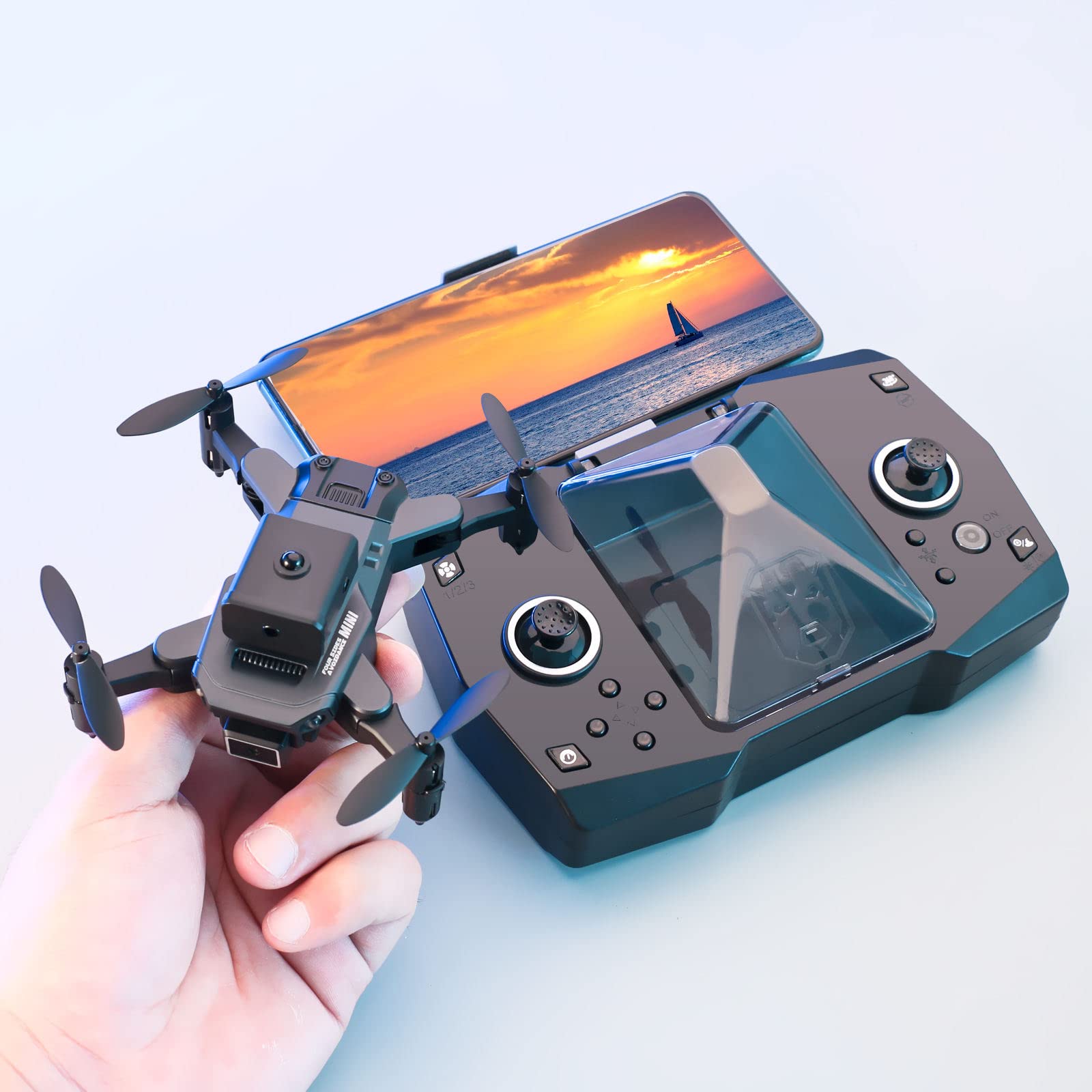 Mini Zdalnie Sterowany Dron, Zdalnie Sterowany Quadkopter, Z Podwójną Kamerą 4K HD, Lotem Po Trajektorii I Trybem Bezgłowym, 50-krotny Zoom, Dla Chłopców I Dziewcząt