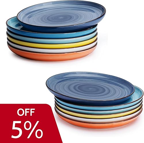 Sweese Juego de 6 platos de 10 pulgadas y platos de 7.4 pulgadas