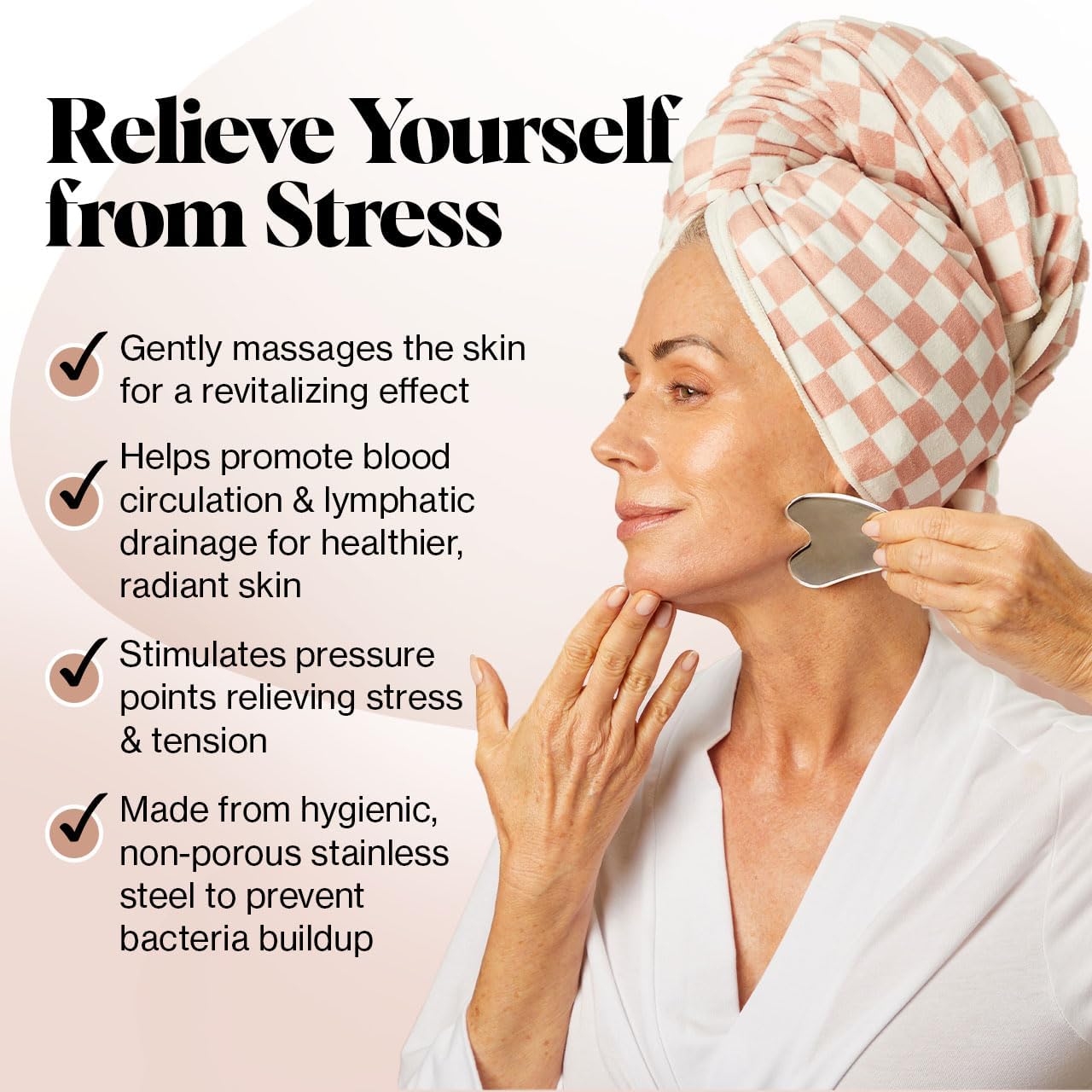Edelstahl Gua Sha Facial Tools, Haut Massage für Gesicht Körper Augen Hals Herz, Hautpflege Geschenk