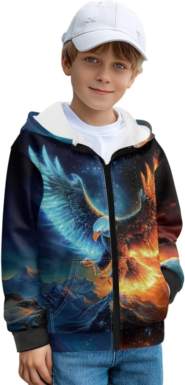 Bulopur Sweatshirt Boys Long Sleeve Zip Up Fleece Lined Jacket Sweatshirt Casual Hooded Coat with Pockets Winter Outfits
