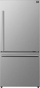Forno 31" Milano Espresso Refrigerator with Bottom Freezer - 17.2 cu. ft Counter Depth Refrigerator - Stainless Steel Fridge with Touch Control & LED, Adjustable Door Bins and Crisper Drawer
