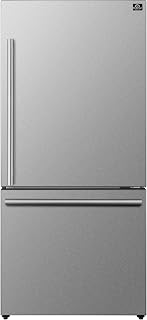 Forno 31" Milano Espresso Refrigerator with Bottom Freezer - 17.2 cu. ft Counter Depth Refrigerator - Stainless Steel Fridge with Touch Control & LED, Adjustable Door Bins and Crisper Drawer