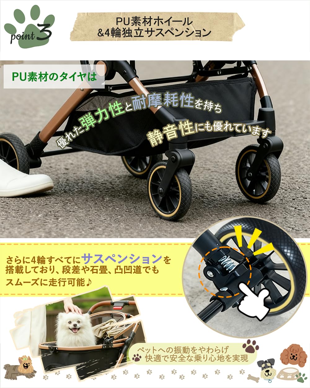 Amazon.co.jp: MUNDUSペットカート 分離型 犬用バギー 小型犬/中型犬