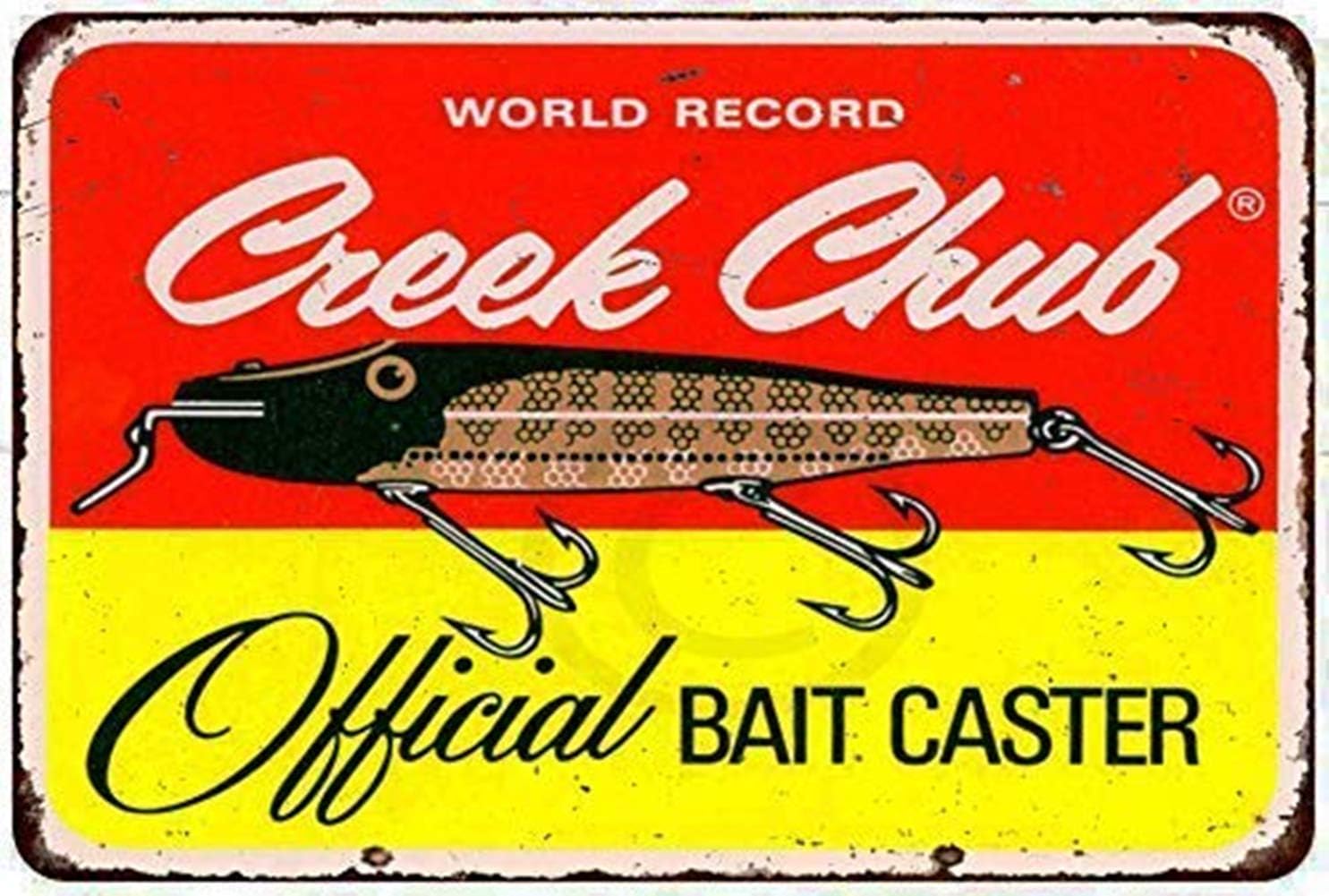 MAIYUAN New Tin Sign Creek Chub Bait Caster Vintage Aluminum Metal Sign 8x12 Inches (YCY4043)