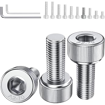 Pack of 60 M6 x 16 mm Allen Screws DIN912 M6 Allen Screws Stainless Steel A2 V2A Cylinder Screws with Hex Key Cylinder Head Screws for Furniture and DIY Work