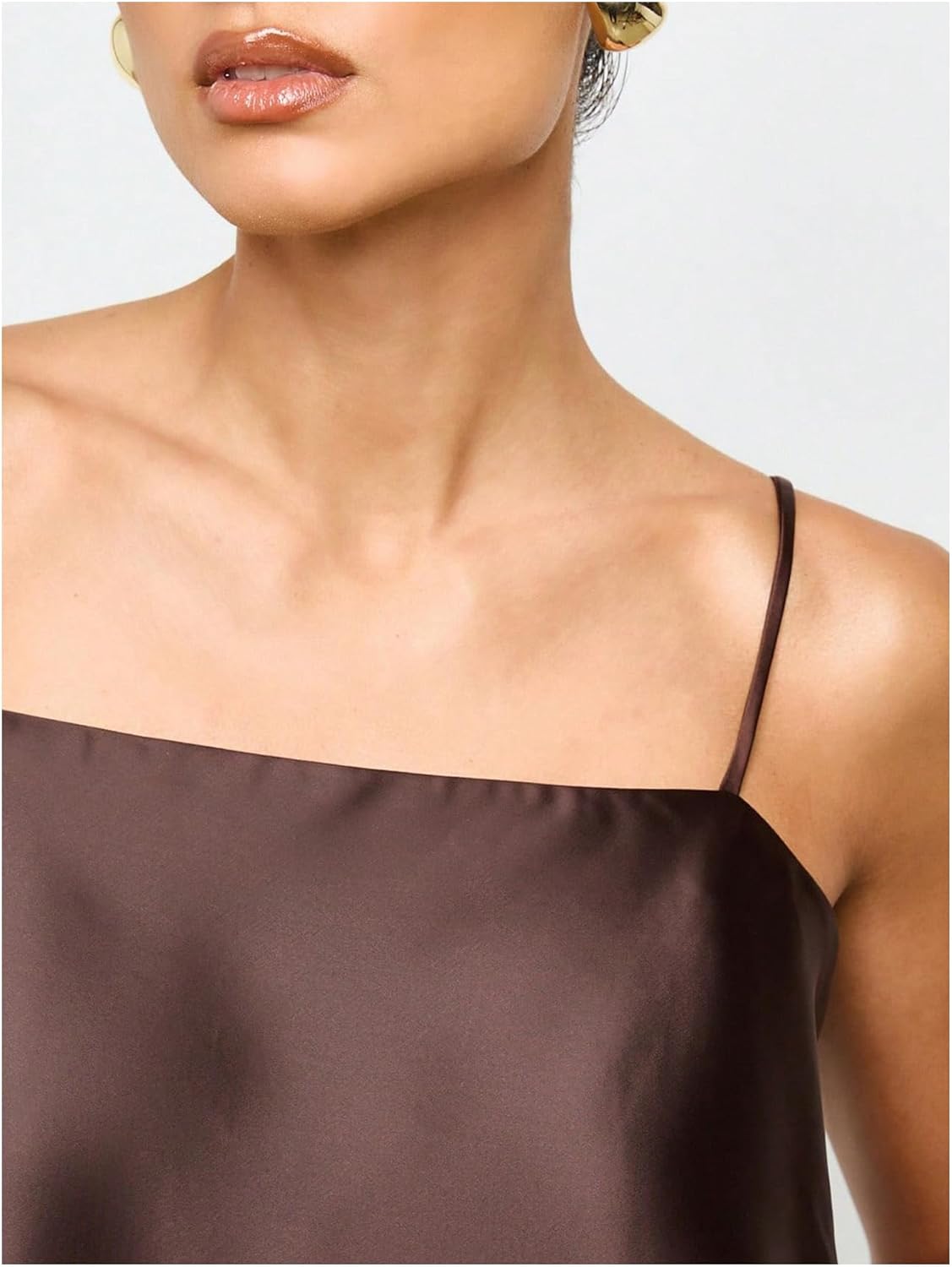 MakeMeChic Women's Satin Silk Camisole Spaghetti Strap Tie Backless Tank Tops - Image 4