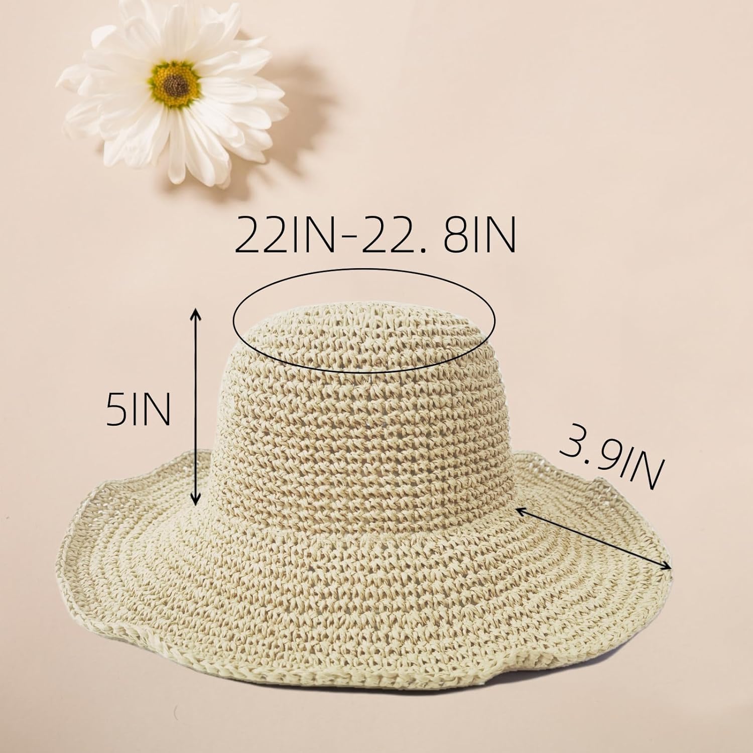 Floppy Big Beach Straw Hats for Women Foldable Summer Wide Brim Packable Sun Hat Womens Travel Straw Fedora Hat - Image 2