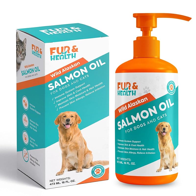 Suplemento de Óleo de Peixe com Ômega 3 para Cães e Gatos Fur & Health, 480 mL