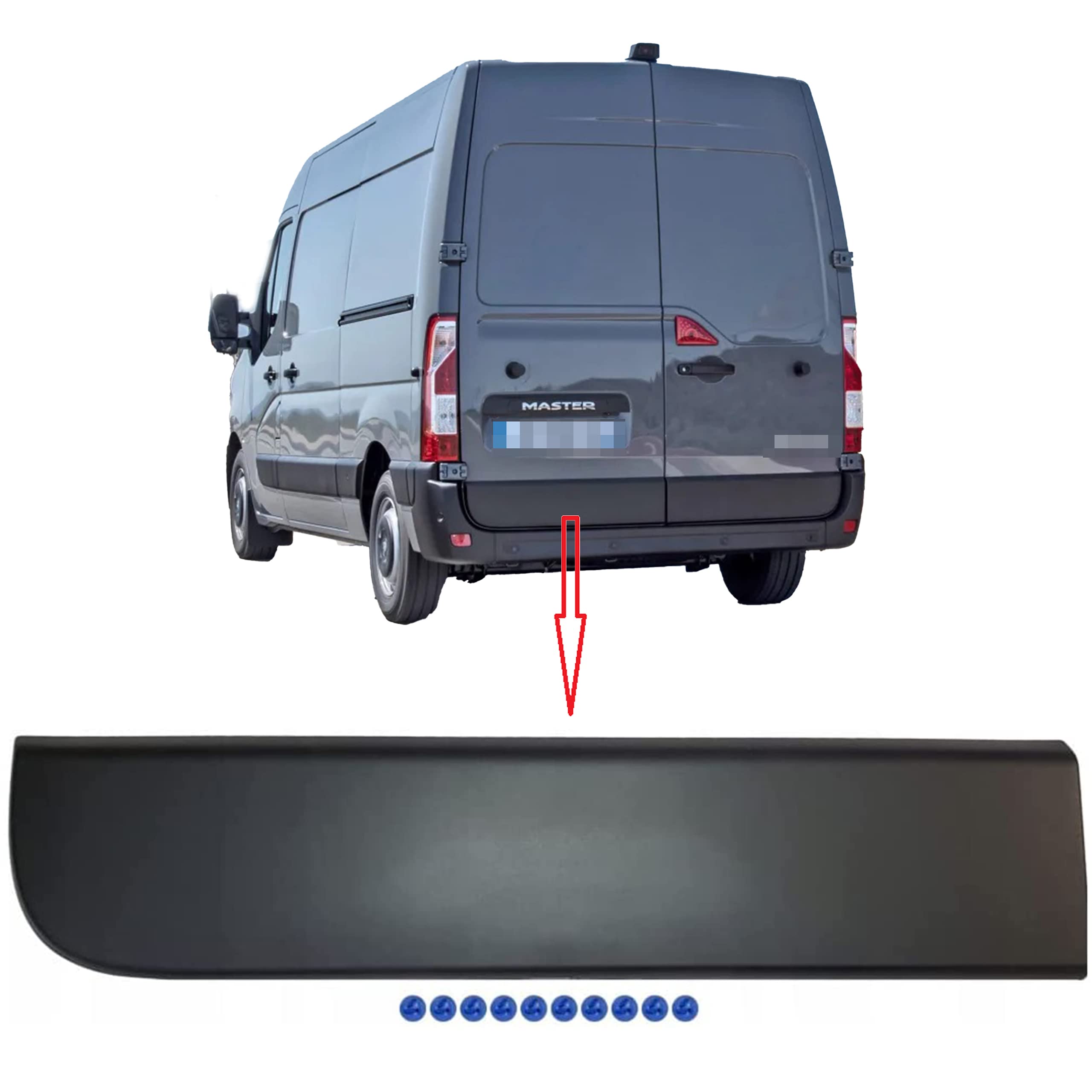 Juego de correas de moldura para panel de puerta trasera para Movano, Master MK3, NV400 908510003R, 908520001R (derecha e izquierda)