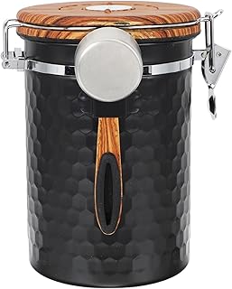 Veemoon L with Container Sugar Stainless Grounds Beans Coffee Powder Holder Kitchen Airtight Home Cereal Date Sealed Storage Scoop Canister Seal Food Bean and Flour Tea for Steel Milk