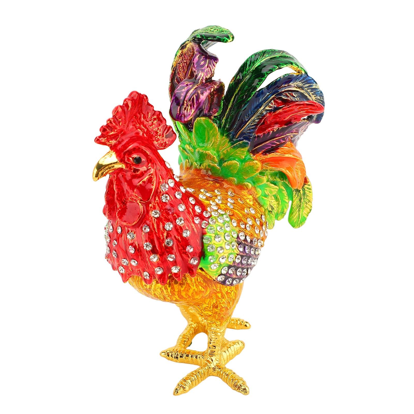 Boîte à bijoux coq colorée : sublimez votre coiffeuse avec élégance