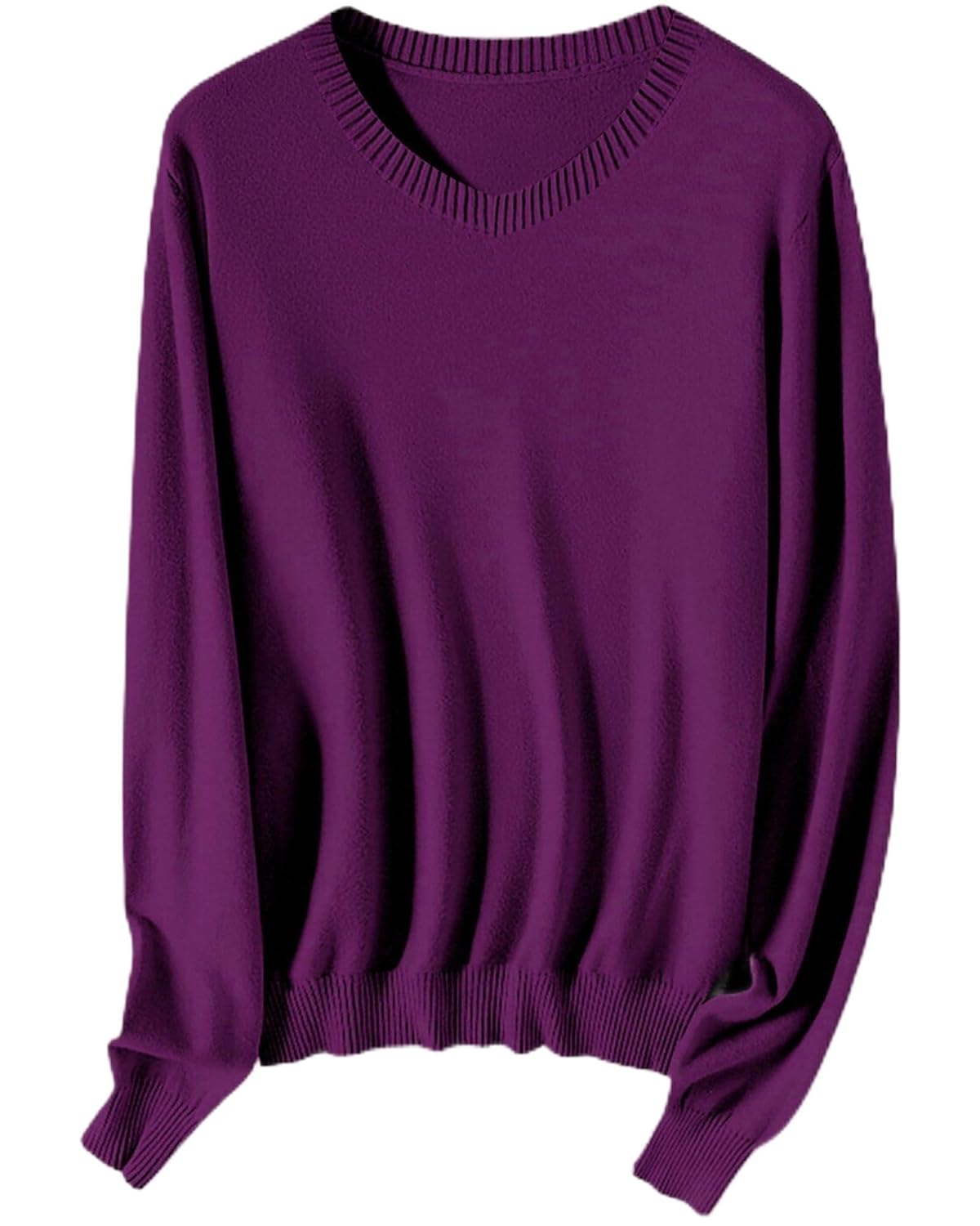 SANGTREE Womens V Neck Pullover Sweater Cotton Modal Casual Basic Long Sleeve Tops