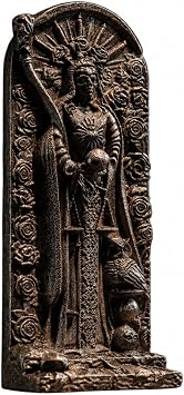 Santa Muerte Goddess Statuette, Holy Death, for Home Altar, Religious Statue, Wicca, Witches, Statue, Witches, Wooden Home Decoration Black
