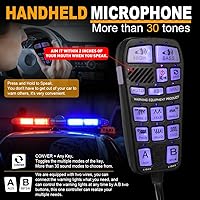 Vista 3 de Altavoz de Sirena de Policía de Emergencia Mejorado de 250W Sistema PA Delgado de Sirenas Multi-Tonos con Controlador Portátil y Micrófono Mic