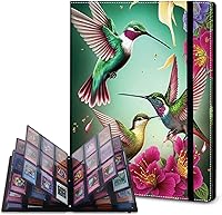 Vista 26 de Rossy Carpeta de 4 bolsillos, 400 tarjetas, álbum de colección comercial, bolsillos de doble cara, para deportes, béisbol, cerdo rosa