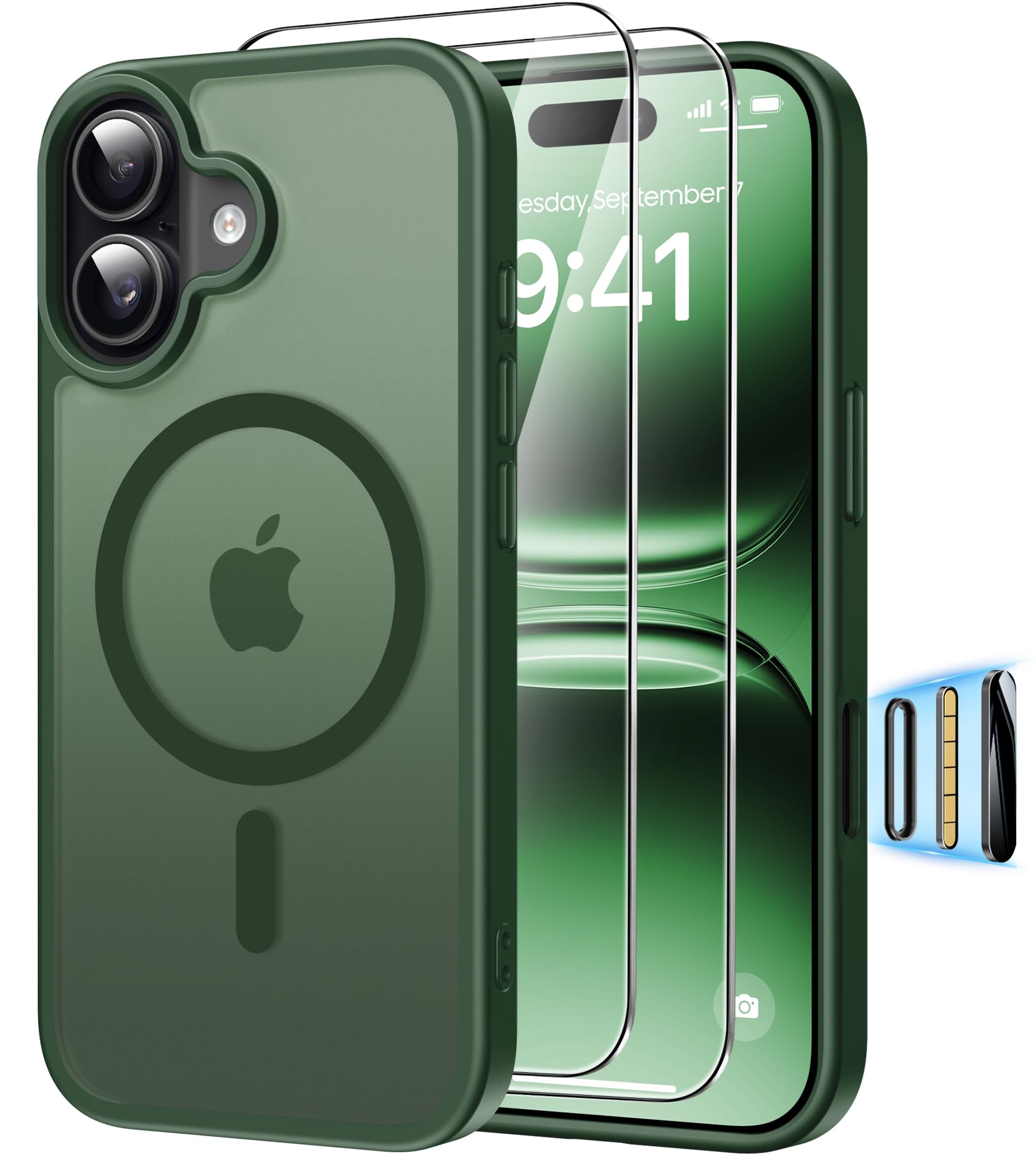 Magnética Funda para iPhone 17 Pro Compatible MagSafe con 2 Cristal Templado, Control de Cámara, Protección Carcasa Antigolpes Anti-Amarillo Tapa Case iPhone 17 Pro, Transparente — view 28