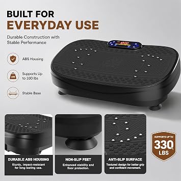 KINMAC Vibration Plate Fitness Platform Exercise Machine | Multiple Adjustable Programs And Levels,Resistance Bands,Full Body Shaker Workout,for Home Gym