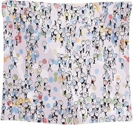 Amazon Co Jp 雨の日に傘を持って歩く人の大群衆のイラスト おしゃれ壁掛け タペストリー ファブリック装飾用品アートプリント 夏休み 壁飾り 家 リビングルーム ベッドルーム 部屋 おしゃれ飾り 110x90 Cm ホーム キッチン