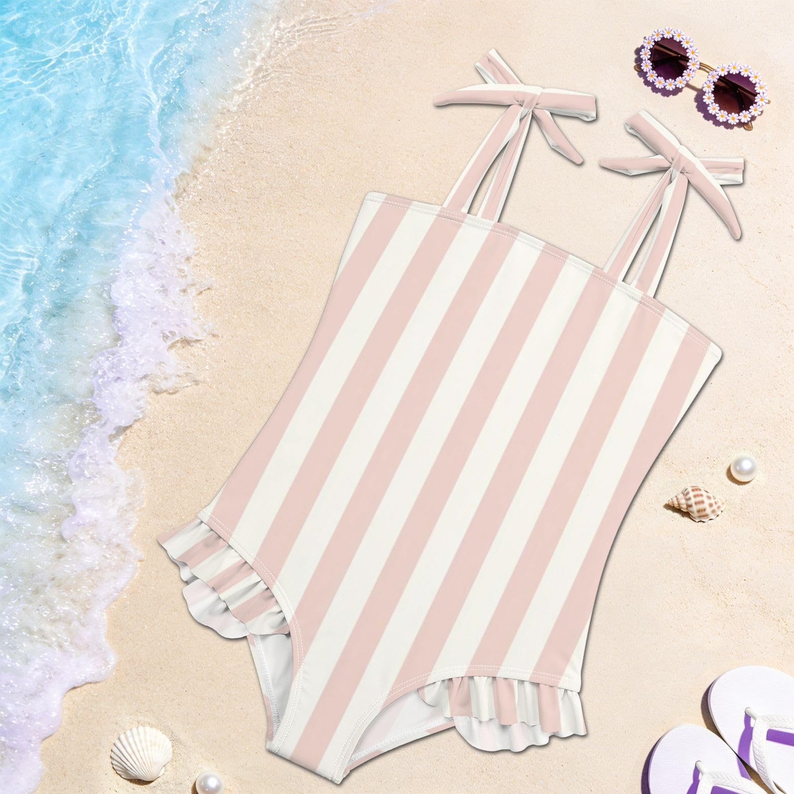FRODOTGV Costume da bagno intero per ragazze, ad asciugatura rapida, protezione contro le eruzioni cutanee estive, da spiaggia, per bambine