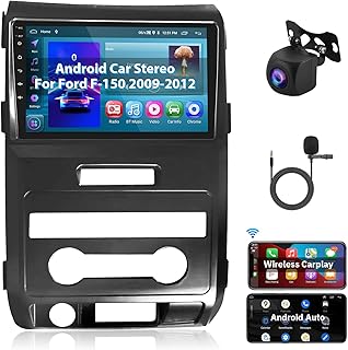 2+32G Android Car Stereo for Ford F150 2009-2012, Wireless Apple Carplay&Android Auto Bluetooth Car Radio with 9” HD Touchscreen Support Mirror Link, WiFi, GPS, FM/RDS Radio, Backup Camera, USB, SWC