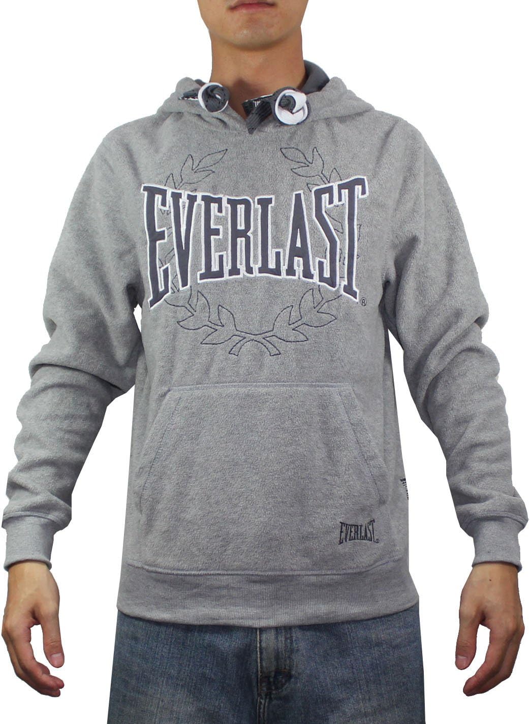 Mens Polar Fleece Pullover Hoodie Sweatshirt 4XL Grey