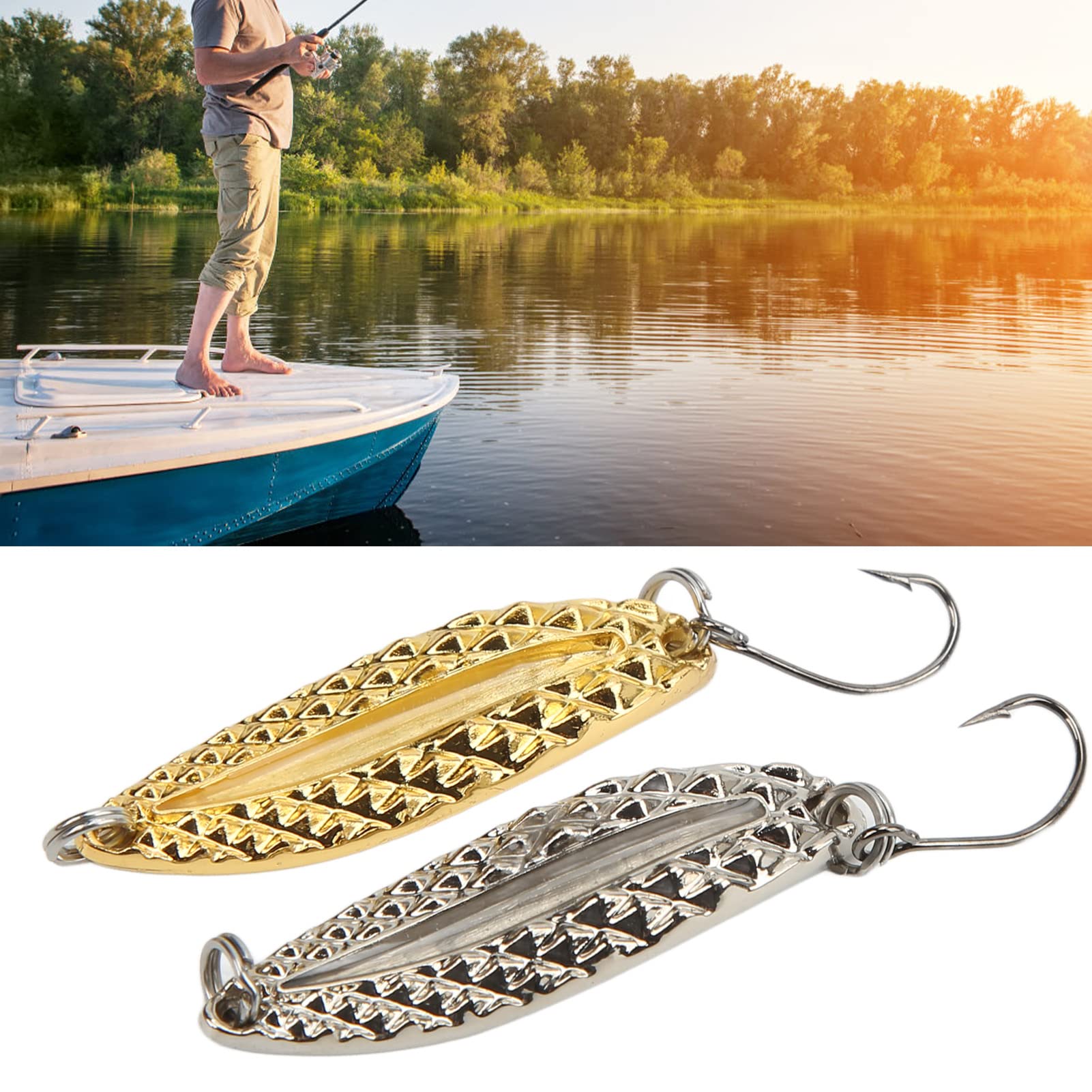 2Pcs Bass Fishing Lures Artificial Bait Leech Shape High Performance Zinc Alloy Hooks for Freshwater River Lakes Sea Trout Pike Perch (3.5g) : Sports & Outdoors