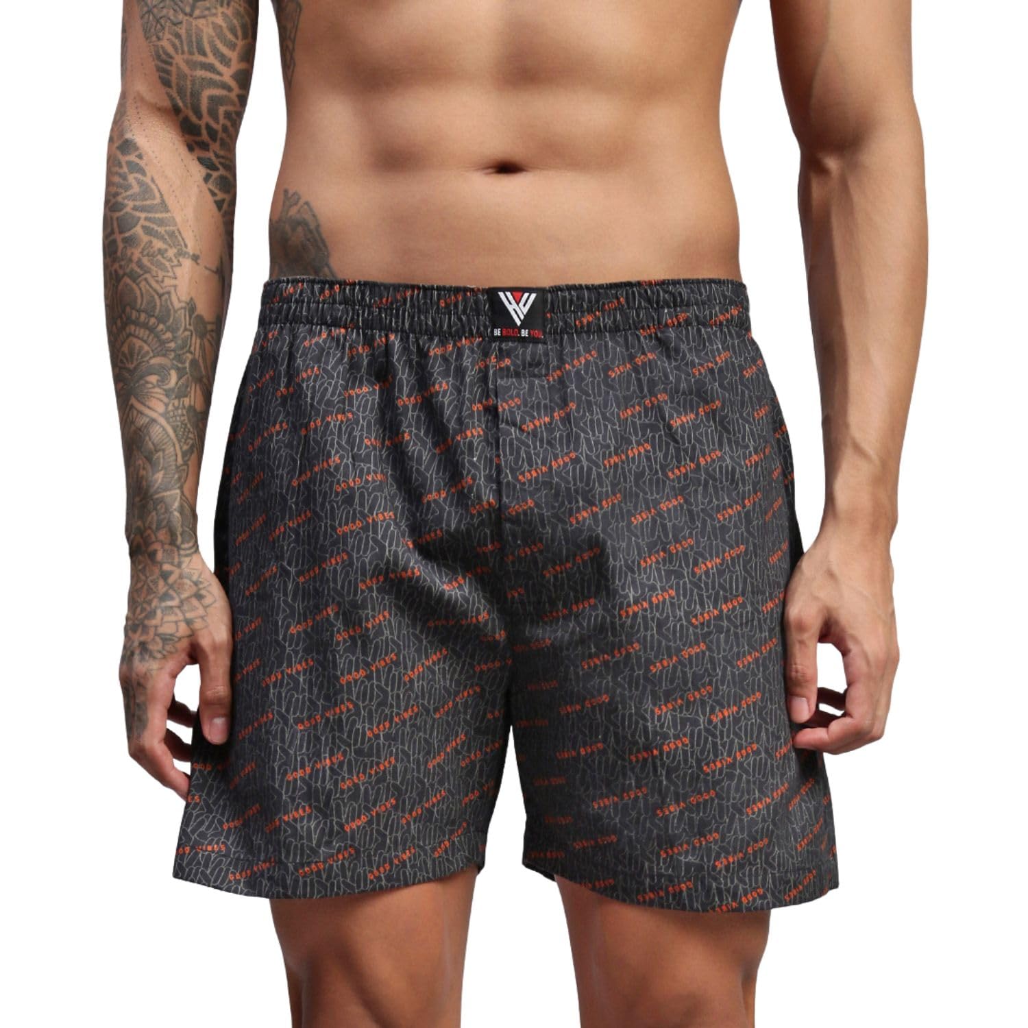 hayu Good Vibes Men Cotton Printed Boxer Shorts-picture-35