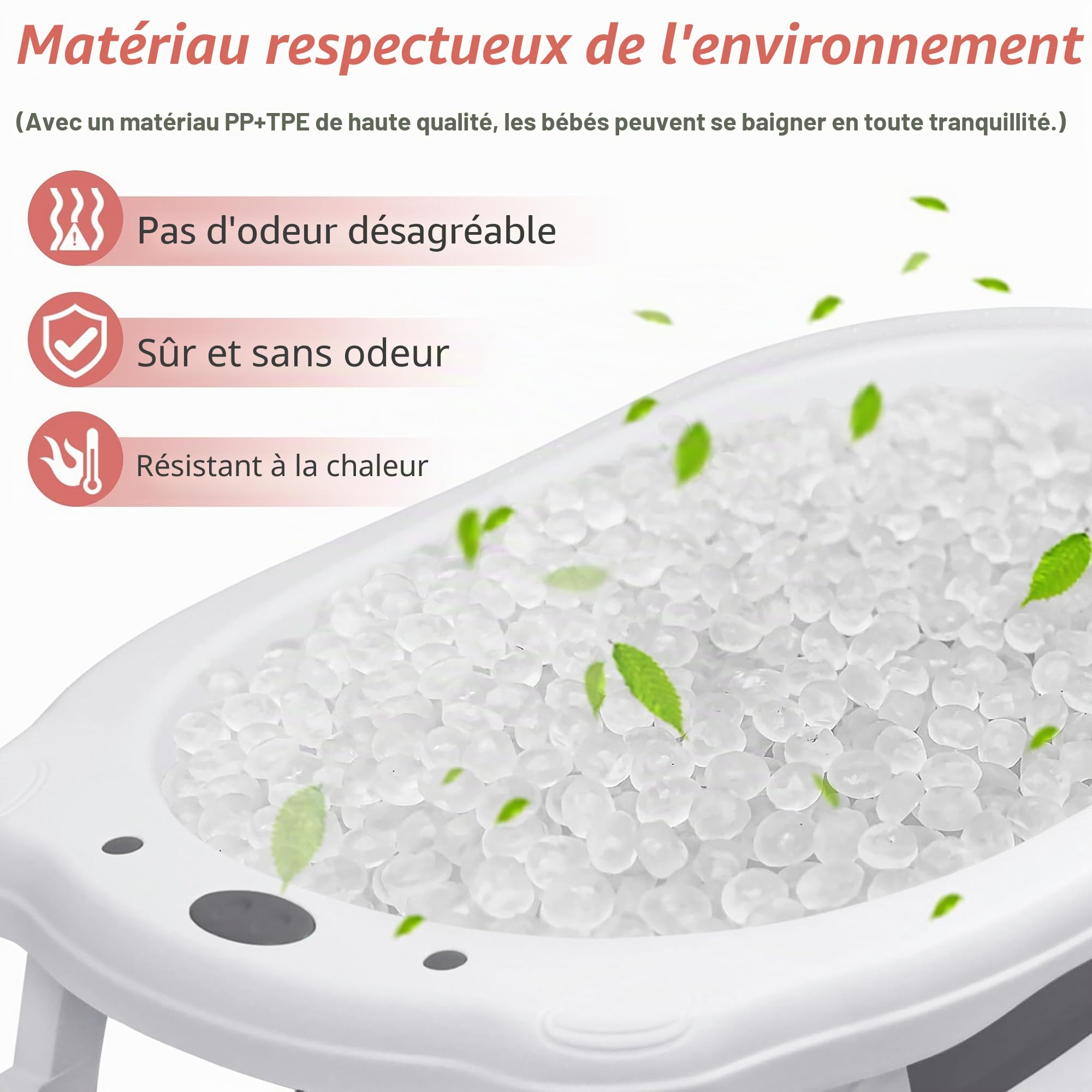 YRHome Baignoire pliable pour bébé - Ergonomique - 82 x 50 x 20 cm - Antidérapante - Avec écoulement - Coussin de bain pour nouveau-né - Anthracite avec coussin