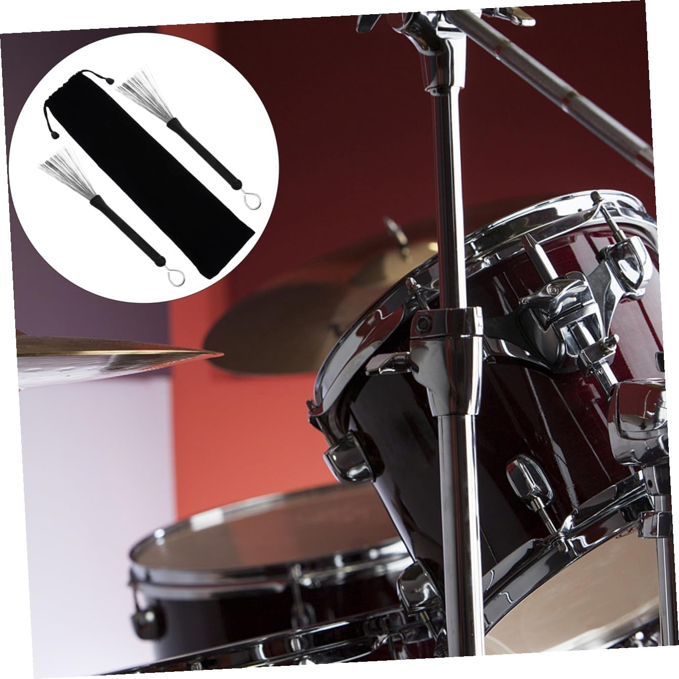 BESPORTBLE 1Pair Retractable Wire Drum Brush with Comfortable Grip for Jazz and Percussion Includes and Carrying Bag for Drummers and Music Enthusiasts