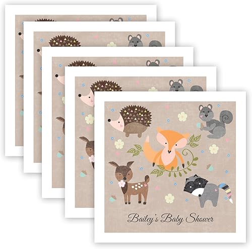 Miniatura 8 de Baby Bee - Servilletas de bebida personalizadas para baby shower, 100 servilletas de cóctel personalizadas, adorable diseño de servilleta de abeja