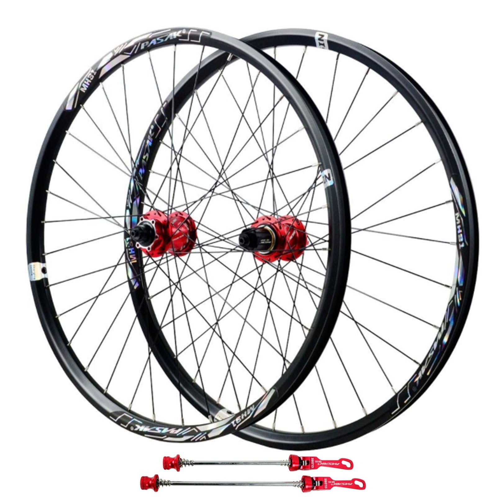 Ruedas para bicicleta de montaña con freno de disco, aleación de aluminio, 32 orificios, rueda delantera y trasera, 4 rodamientos sellados, compatibles con neumáticos de 26/27,5/29 pulgadas * 5-8 pul