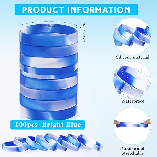 Vista 26 de Liliful 100 pulseras de goma de silicona para mujeres y hombres (verde)