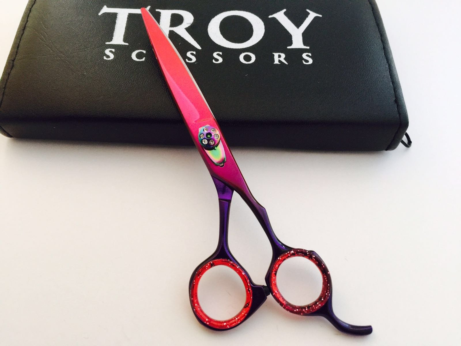 6" Professional Barber Razor Edge Titanium Coated Hair Cutting Shears Scissors Set+case