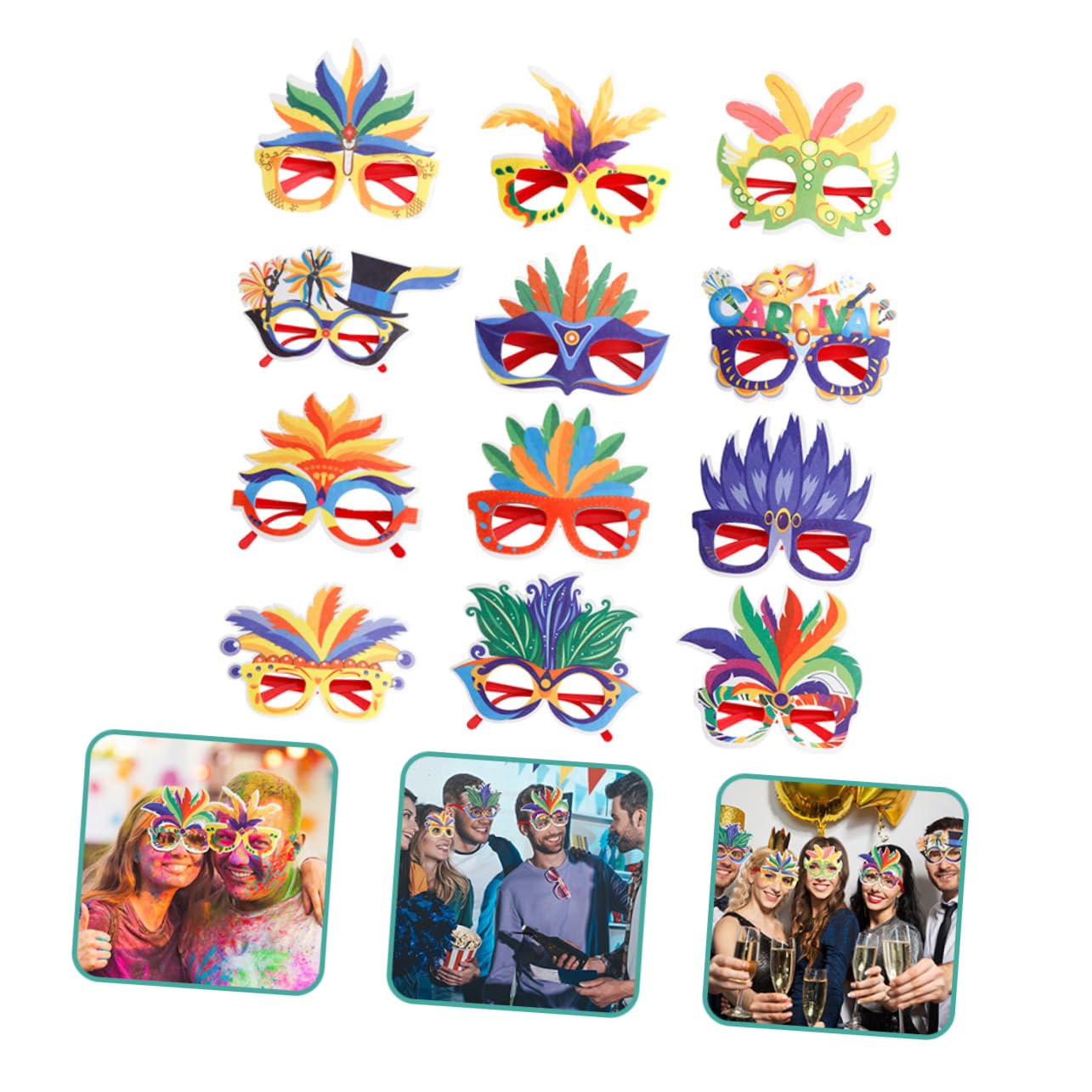 BESTYASH Montatura Per Occhiali Da Carnevale Regali Di Ballo Decorazione Del Costume Del Vestito Oggetti Di Scena Per Occhiali Da Festa Occhiali Da Festival Occhiali Colorati Plastica