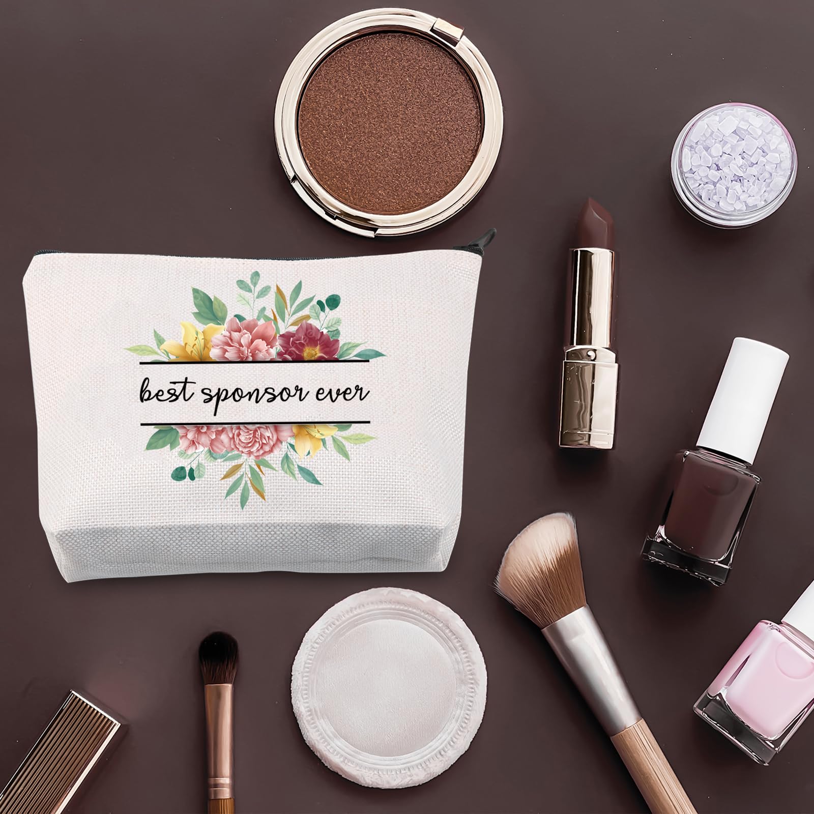 PLITI Confirmation Sponsor Gifts for Women AA Sponsor Appreciation Gift Best Sponsor Ever Makeup Bag Religious Sponsor Gift (Best Sponsor bagU) - Image 4