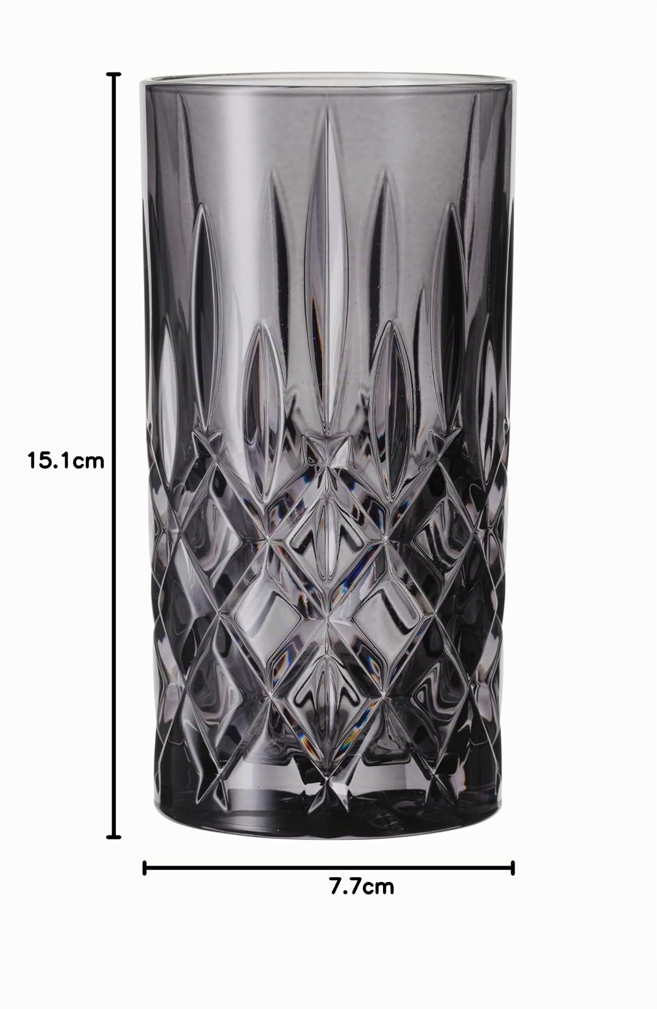 Nachtmann Longdrinkgläser Set 395 ml, 2 Stück, Grau, Noblesse, 105443, Cocktailgläser aus Kristallglas… – Ansicht 4