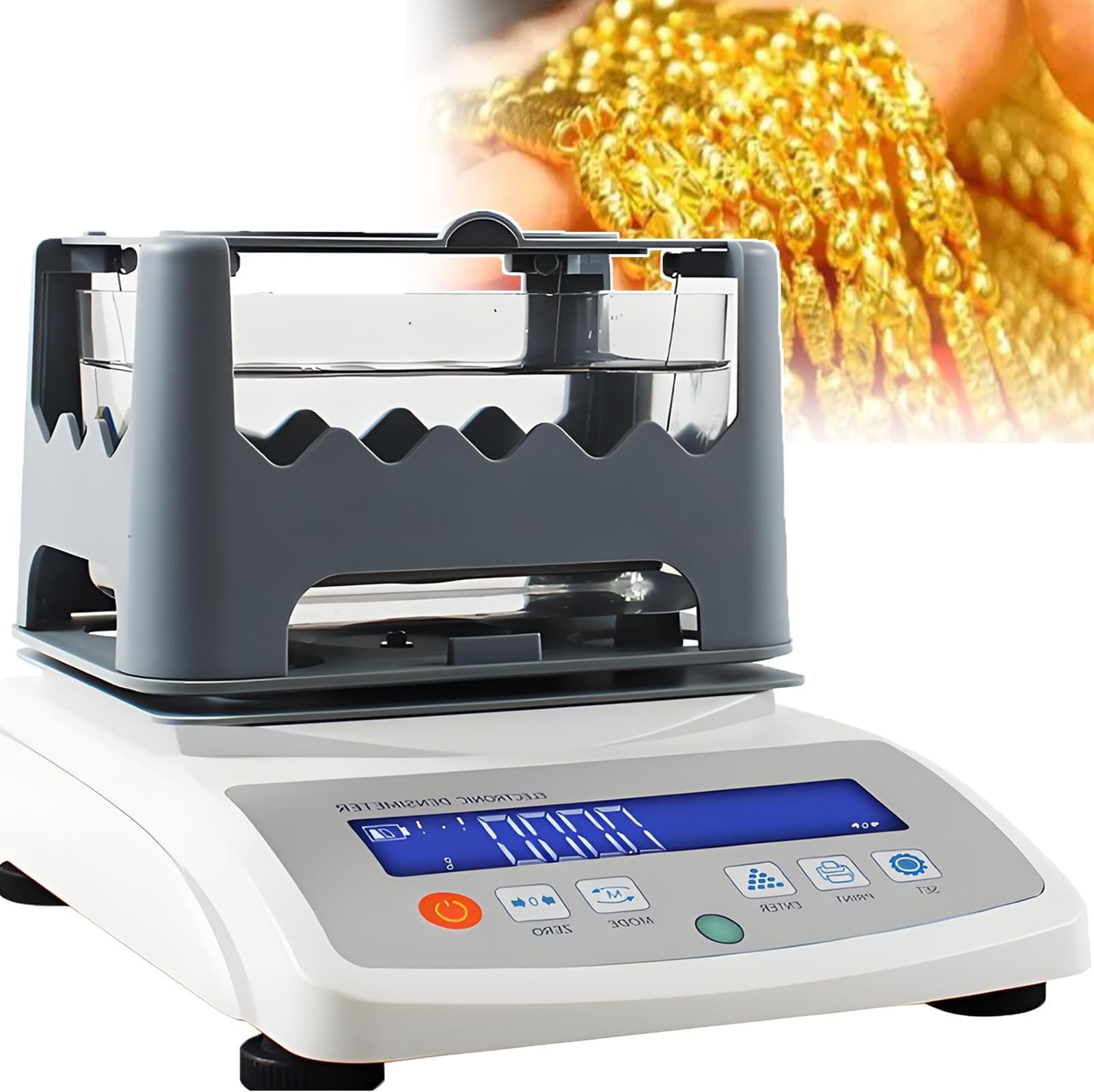 High-Precision Solid Density Meter with LCD Display, Gold Testing Machine, Density Range: 0.001~99.999g/cm3, Silver, Platinum, and Plastics - 0.01g Precision Detection(MDJ-600A)