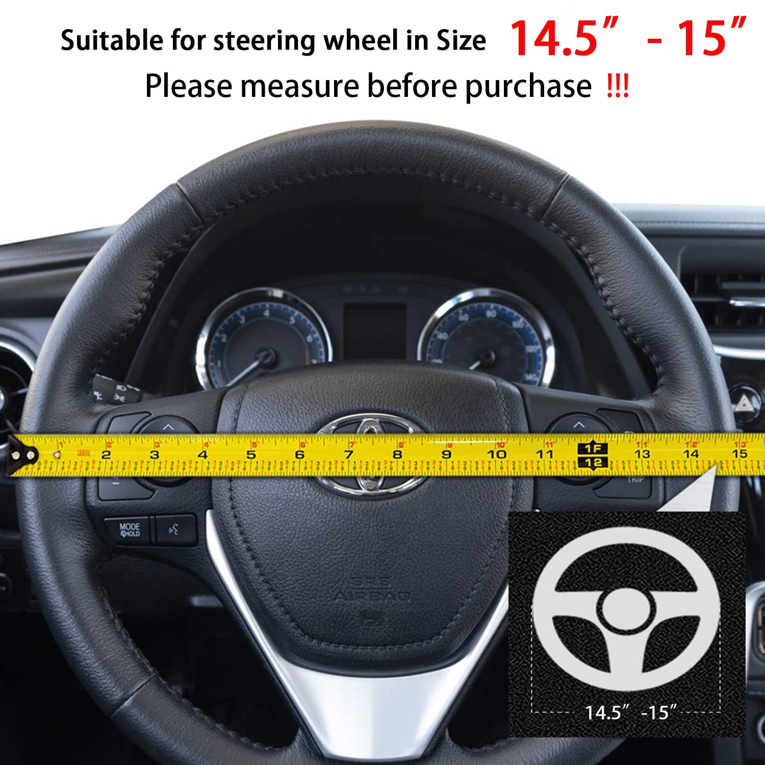  K LAKEY Suede Steering Wheel Cover,Compatible with Hyundai  Elantra Tucson Sonata Accent Genesis Santa Veloster Alcantara Sport  Non-Slip Wheel Cover Car Interior Accessories 15 inch for Man and Women :  Automotive