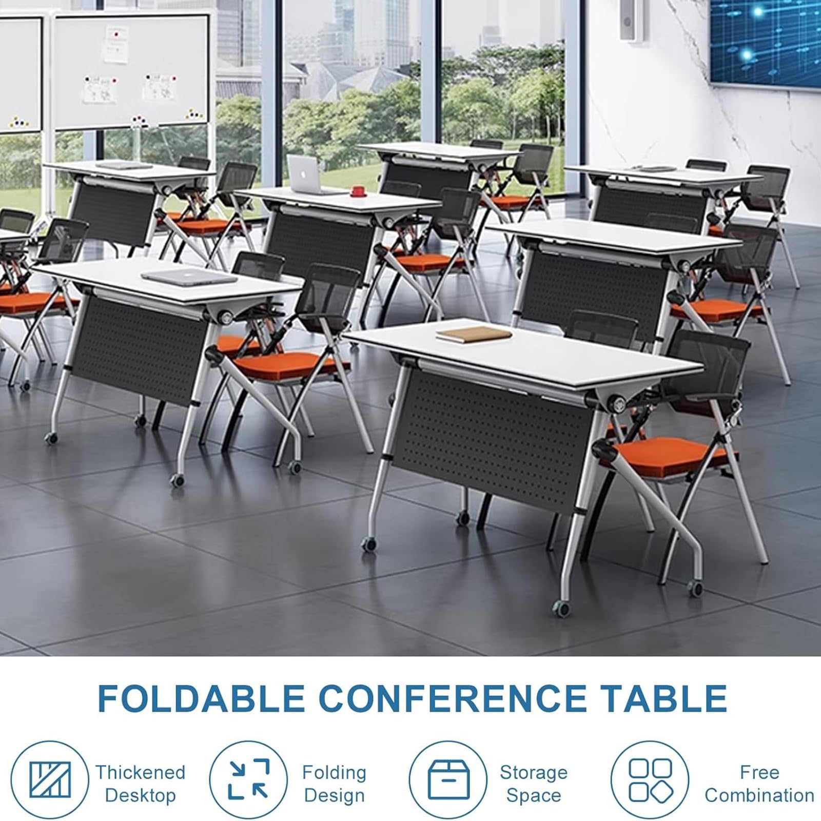 4 Pack Folding Desk Workstation, Foldable Computer Desk, for