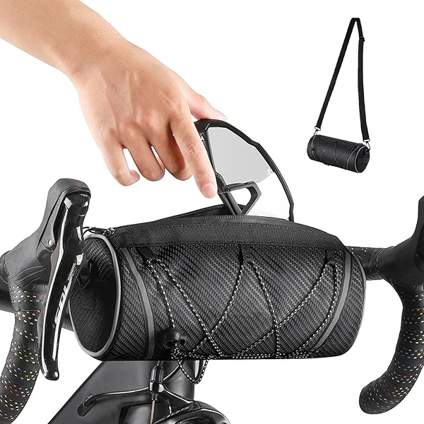 MIOLOE Bike Handlebar Bag – 2L, Waterpoof, Reflective, with Shoulder Strap for Outdoor, Cycling, Bikepacking